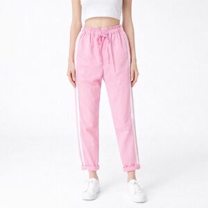 Xirena Rex Pant in Splash of Pink Medium Pull on Elastic Waist White Stripe